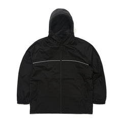 Round Line Hooded Jacket Black
