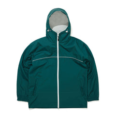 Round Line Hooded Jacket Green