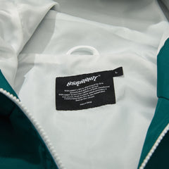 Round Line Hooded Jacket Green