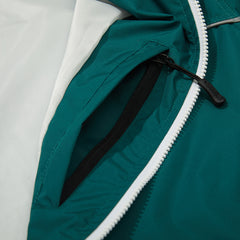 Round Line Hooded Jacket Green