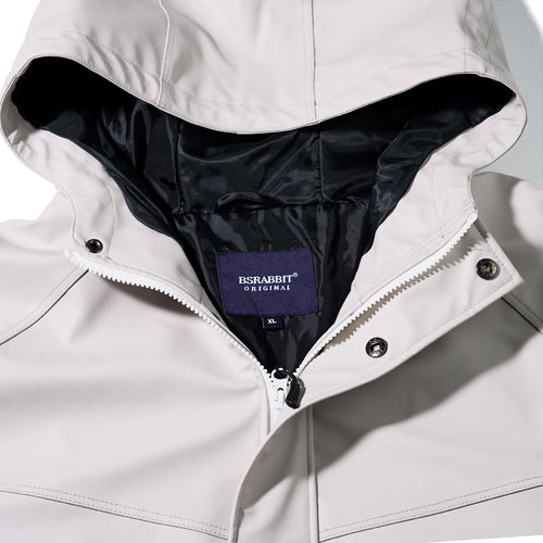 Wide H Hooded Jacket Cream