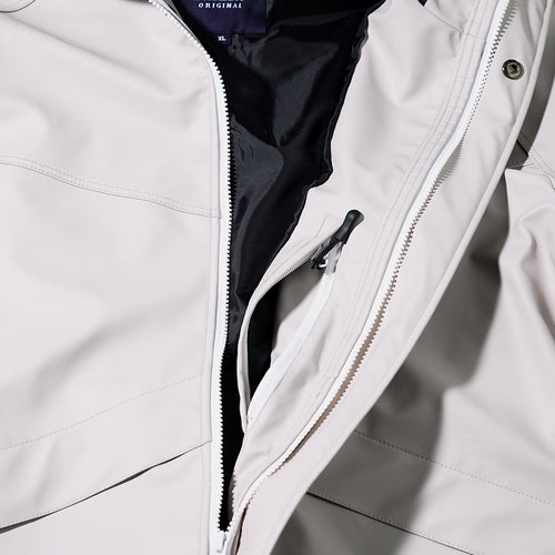 Wide H Hooded Jacket Cream