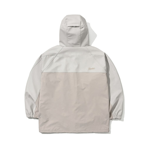 Wide H Hooded Jacket Cream