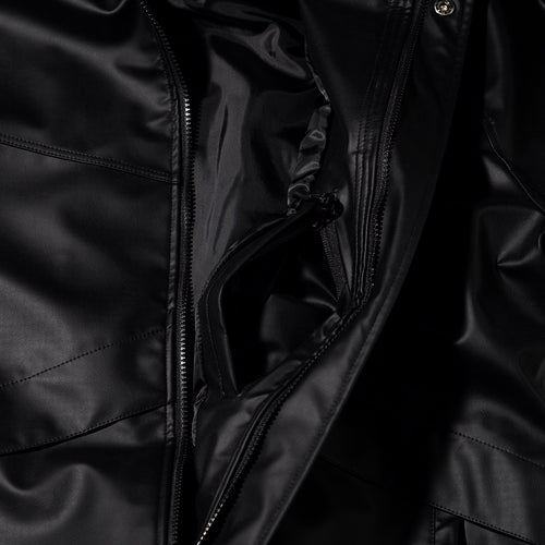 Wide H Hooded Jacket Black