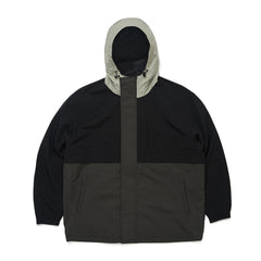Wide Hooded Jacket Black