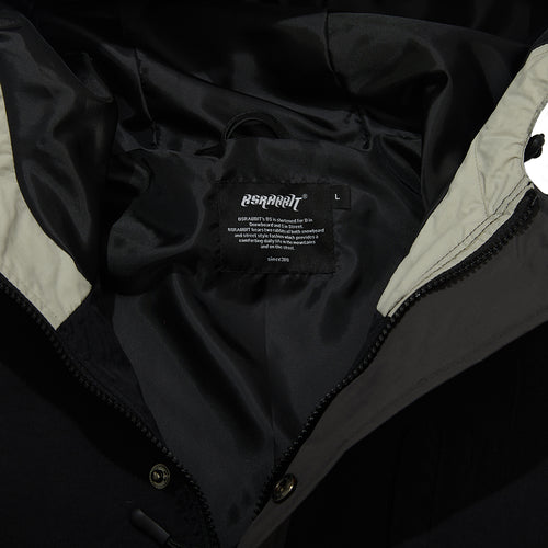 Wide Hooded Jacket Black