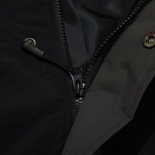 Wide Hooded Jacket Black