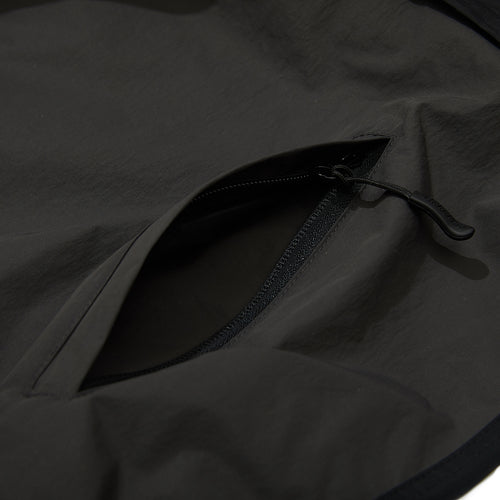 Wide Hooded Jacket Black