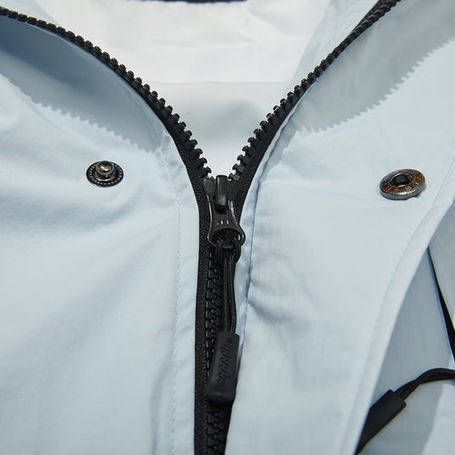 Wide Hooded Jacket Sky