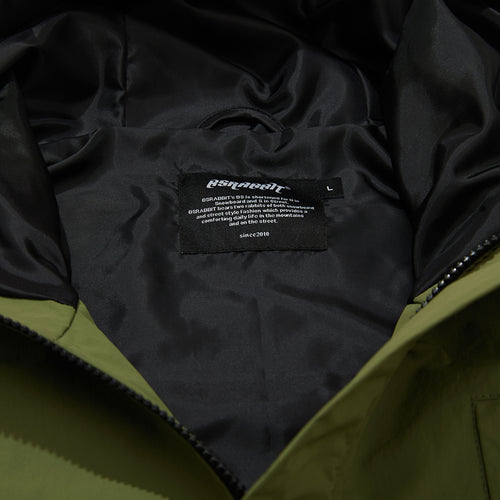 Wide Hooded Jacket Khaki