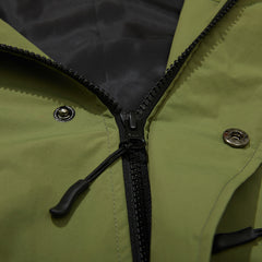 Wide Hooded Jacket Khaki