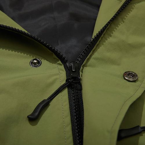 Wide Hooded Jacket Khaki