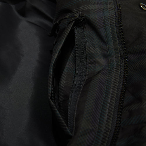 Wide Hooded Jacket Check