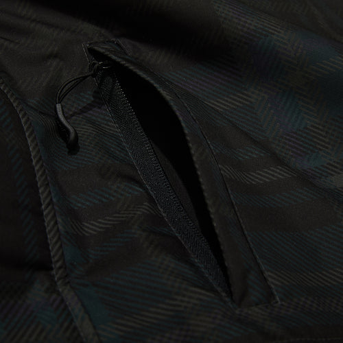 Wide Hooded Jacket Check