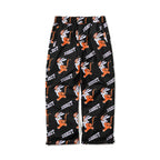 All Over Tiger Rabbit Wide Track Pants Black