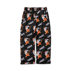All Over Tiger Rabbit Wide Track Pants Black