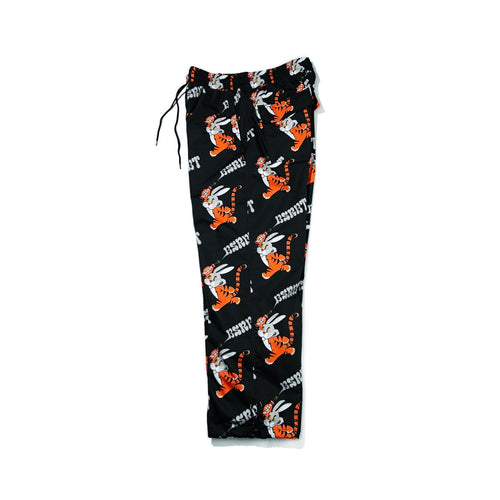 All Over Tiger Rabbit Wide Track Pants Black