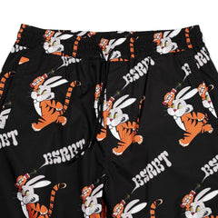 All Over Tiger Rabbit Wide Track Pants Black