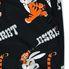 All Over Tiger Rabbit Wide Track Pants Black