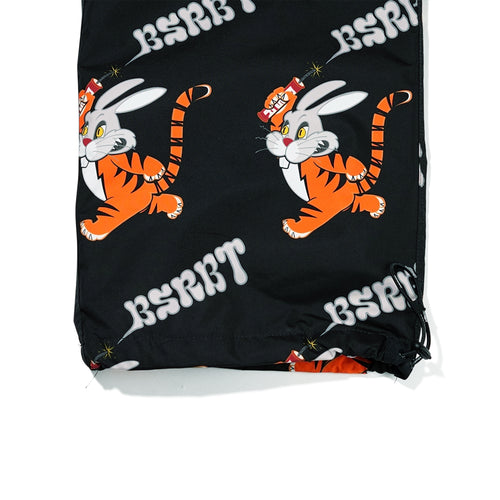 All Over Tiger Rabbit Wide Track Pants Black