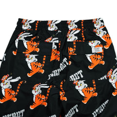 All Over Tiger Rabbit Wide Track Pants Black