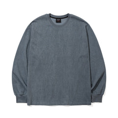 Flowing Logo Printing Pigment Long Sleeve Sky Grey