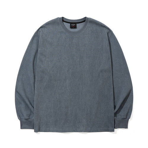 Flowing Logo Printing Pigment Long Sleeve Sky Grey