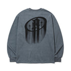 Flowing Logo Printing Pigment Long Sleeve Sky Grey