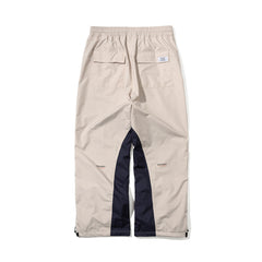 Retro Wide Track Pants Beige