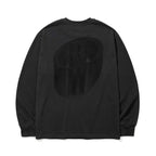 Flowing Logo Printing Pigment Long Sleeve Charcoal Black