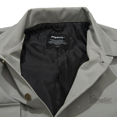 Logo Collar Cotton Basic Jacket Gray