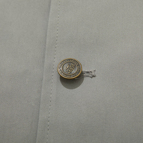 Logo Collar Cotton Basic Jacket Gray