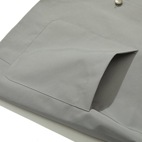 Logo Collar Cotton Basic Jacket Gray