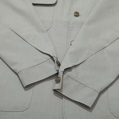 Logo Collar Cotton Basic Jacket Gray