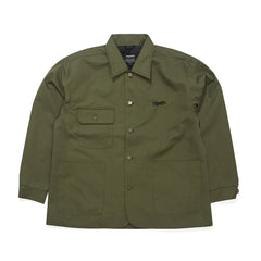 Logo Collar Cotton Basic Jacket Khaki