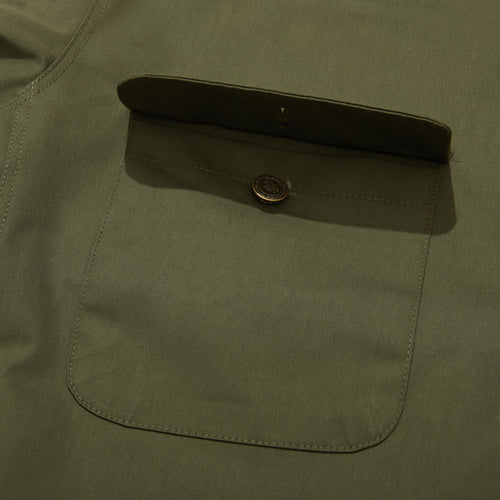 Logo Collar Cotton Basic Jacket Khaki