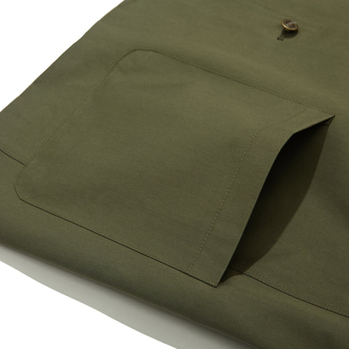 Logo Collar Cotton Basic Jacket Khaki