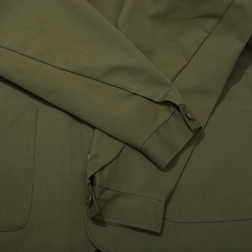 Logo Collar Cotton Basic Jacket Khaki