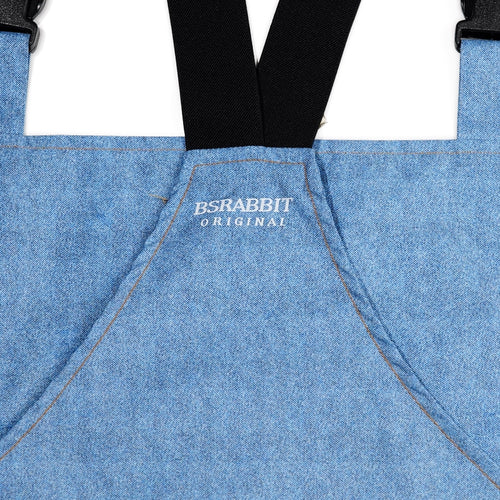 Poly Denim Bib Pants Light Blue