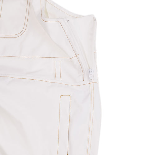 Denim Bib Pants White