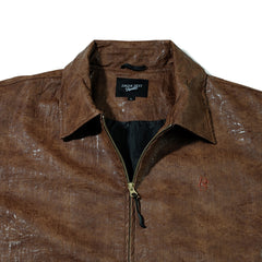 Dsxbs Logo Leather Jacket Brown