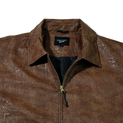 Dsxbs Logo Leather Jacket Brown