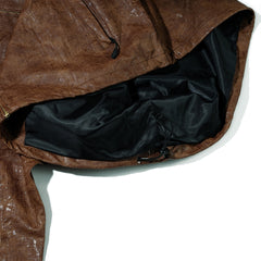 Dsxbs Logo Leather Jacket Brown