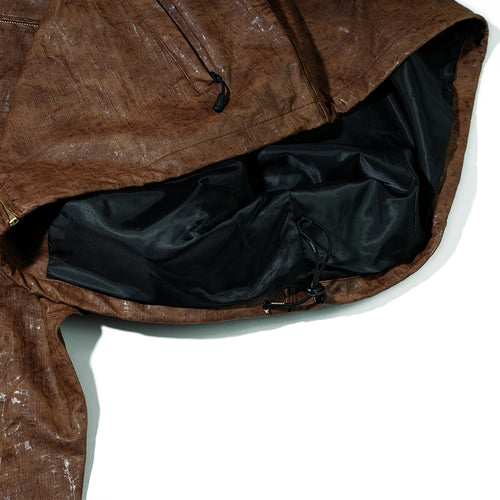 Dsxbs Logo Leather Jacket Brown