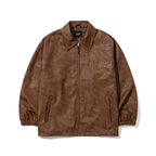 Dsxbs Logo Leather Jacket Brown