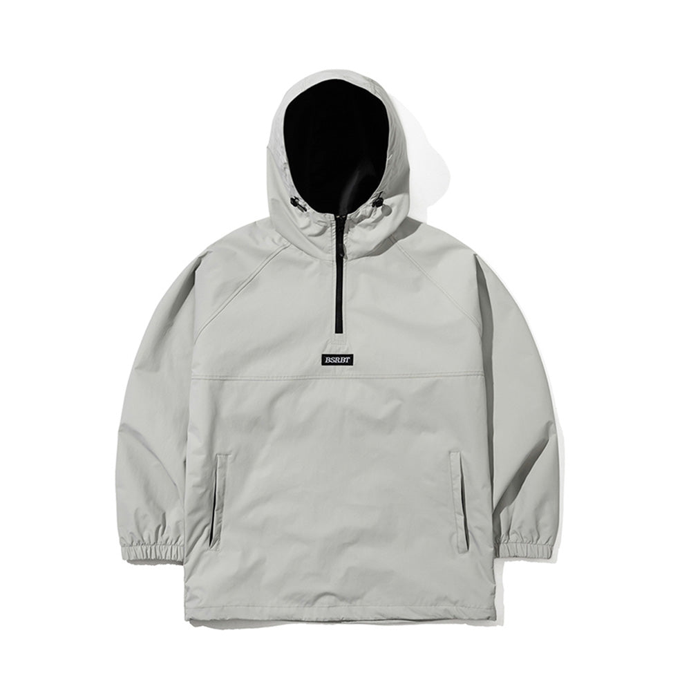 run hooded anorak jacket gray