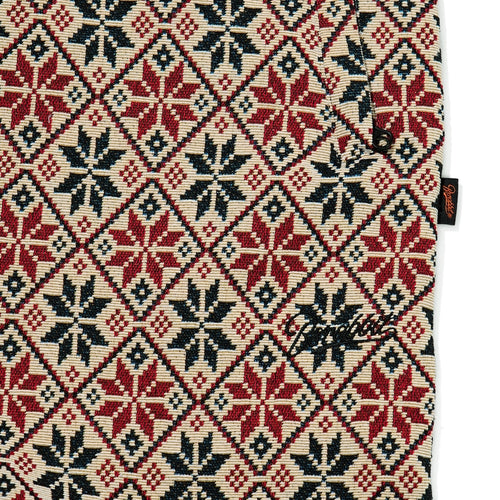 Ethnic Wide Track Pants Beige Black