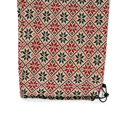 Ethnic Wide Track Pants Beige Black