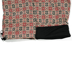 Ethnic Wide Track Pants Beige Black