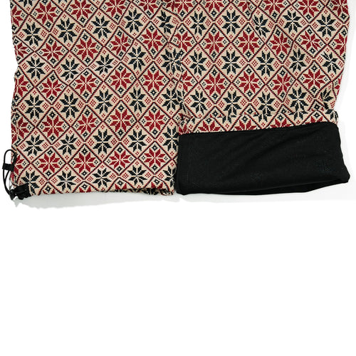 Ethnic Wide Track Pants Beige Black